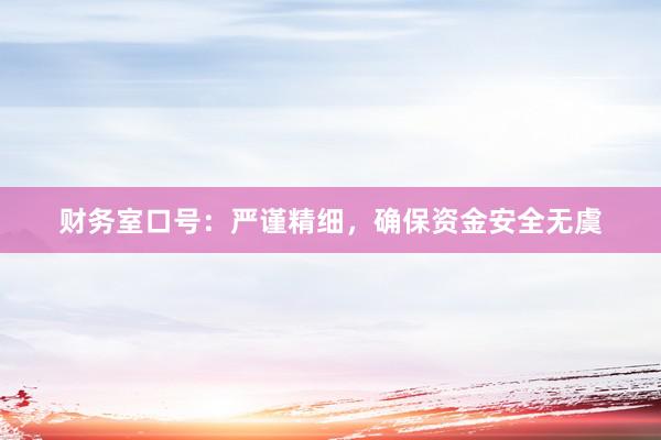 财务室口号：严谨精细，确保资金安全无虞