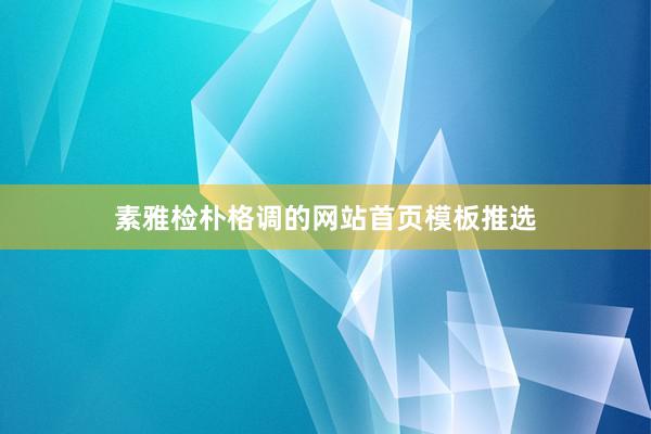 素雅检朴格调的网站首页模板推选